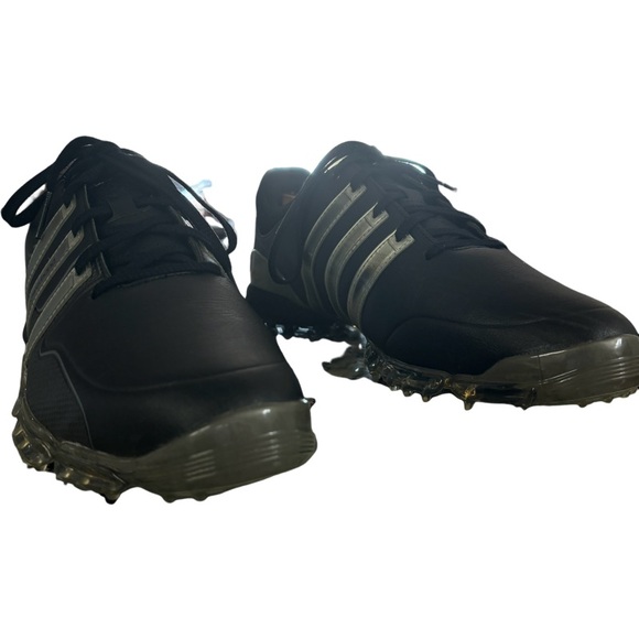 Adidas Powerband S Golf Shoes Mens Size 10.5 Black Adiwear EVG-791003 Soft Spike - Picture 3 of 11